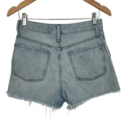 Madewell Women's 26 The Perfect Jean Shorts Light Blue Cut Off Pockets Casual - Picture 7 of 11